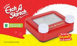 Etch A Sketch Pocket, 76% Recycled Plastic, Original Magic Screen,  Sustainably-minded Kids Travel Toy, Drawing Toys for Boys & Girls Ages 3+