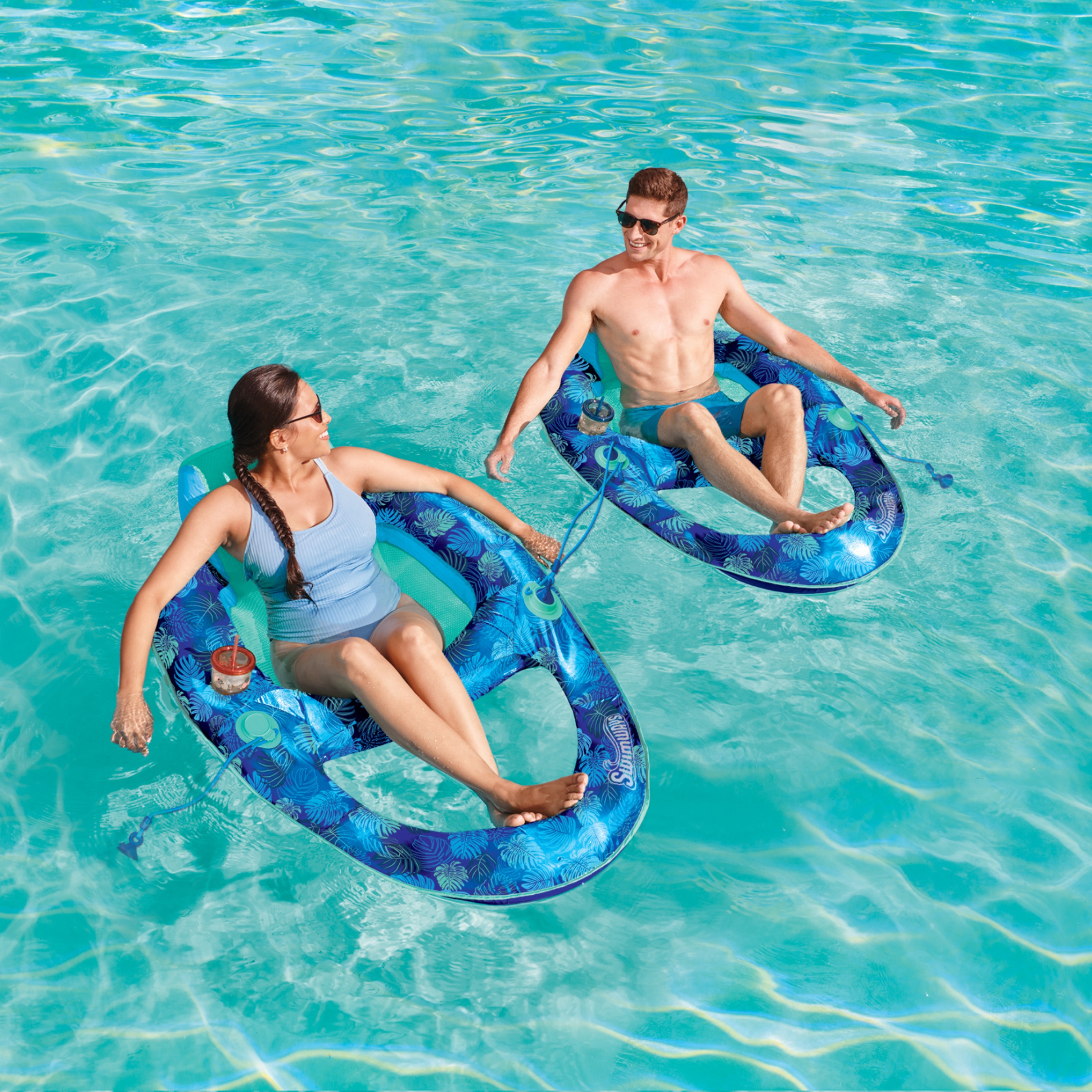 Swimways Elite Spring Float Recliner Pool Lounge Chair Spin Master