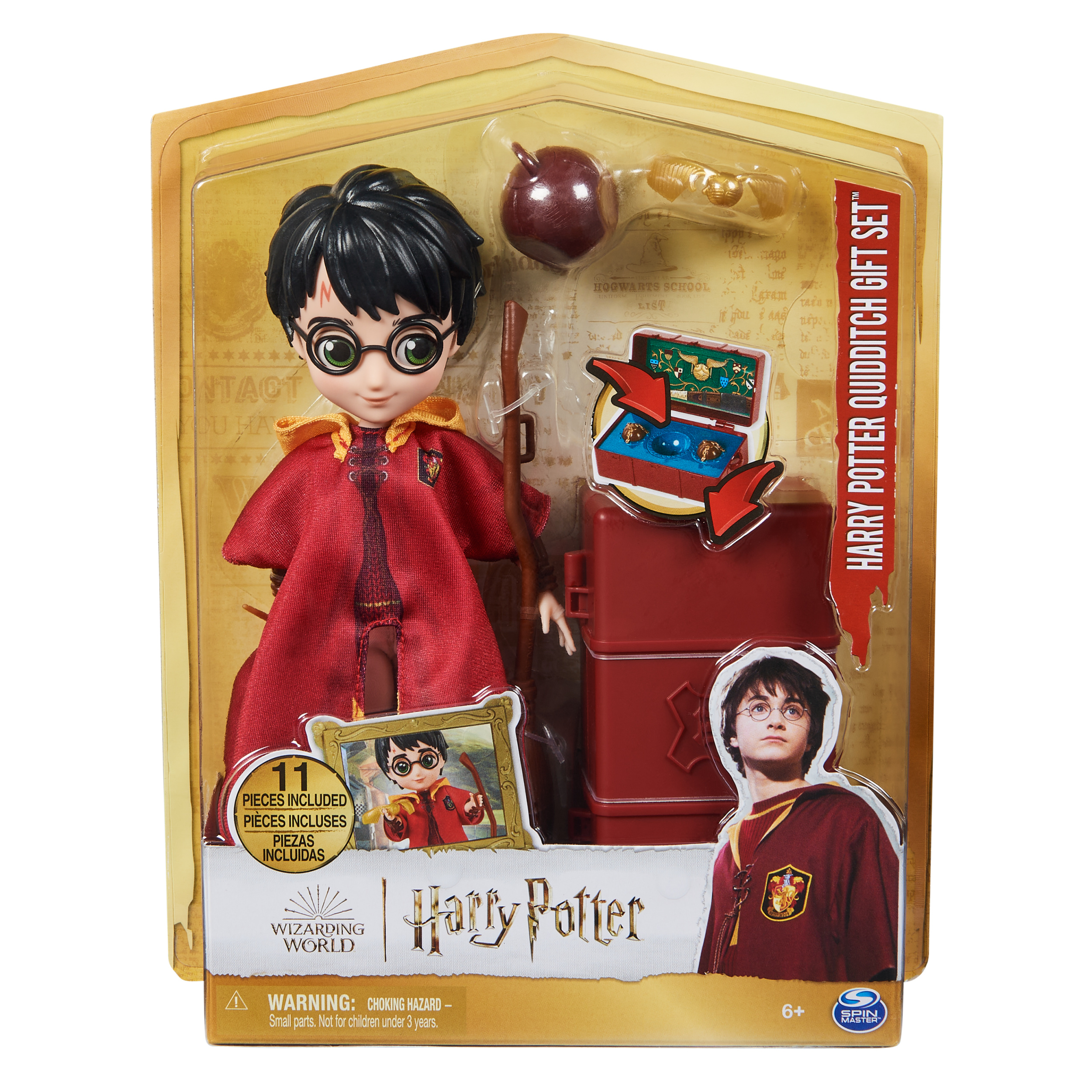 Wizarding World Harry Potter 8 inch Harry Potter Quidditch Doll Gift Set with Robe and 9 Doll Accessories 11 Pieces Christmas Gifts for Kids Spin Master