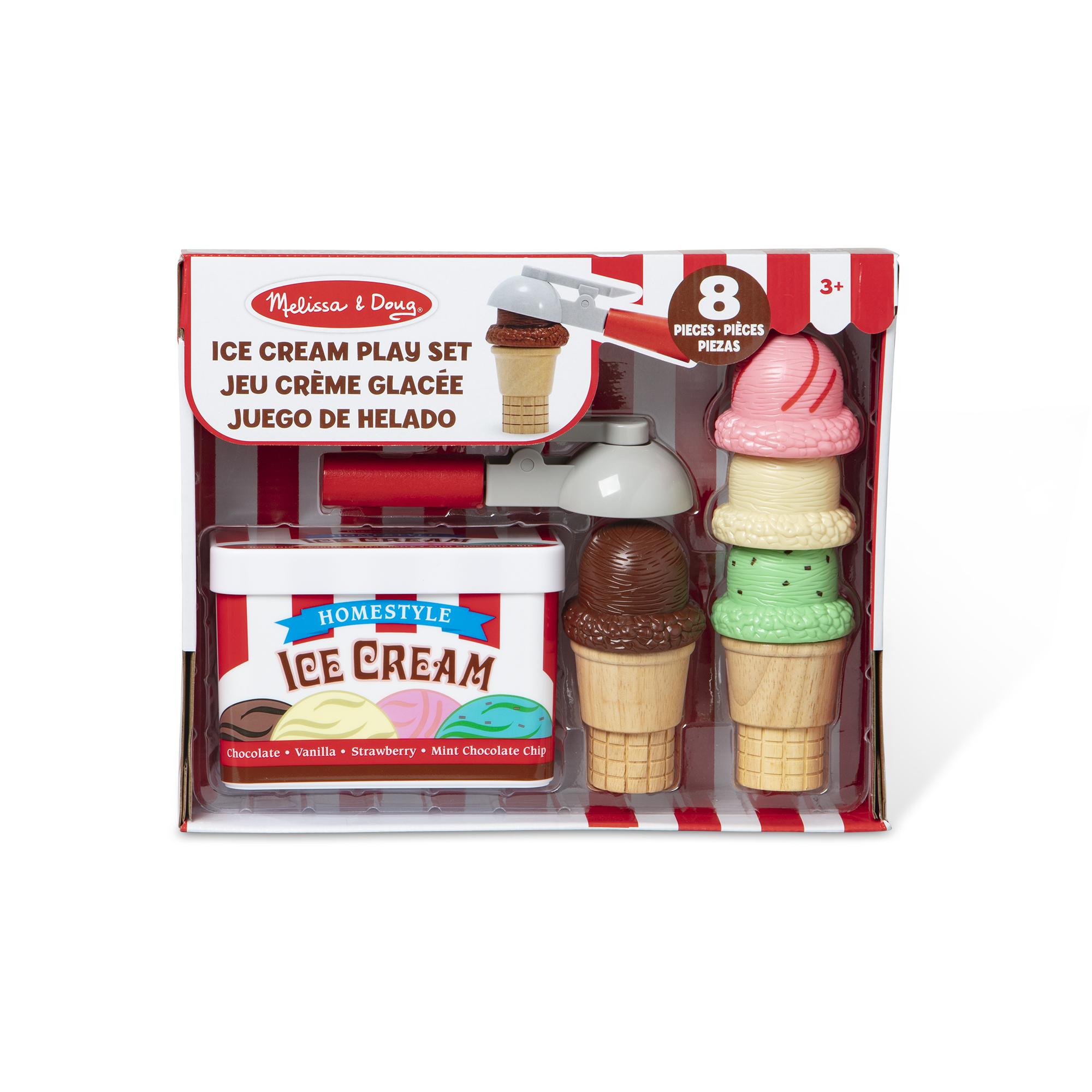 Melissa Doug Scoop and Stack Ice Cream Cone Wooden Magnetic Pretend Play Food Set Preschool Toy FSC Certified Spin Master