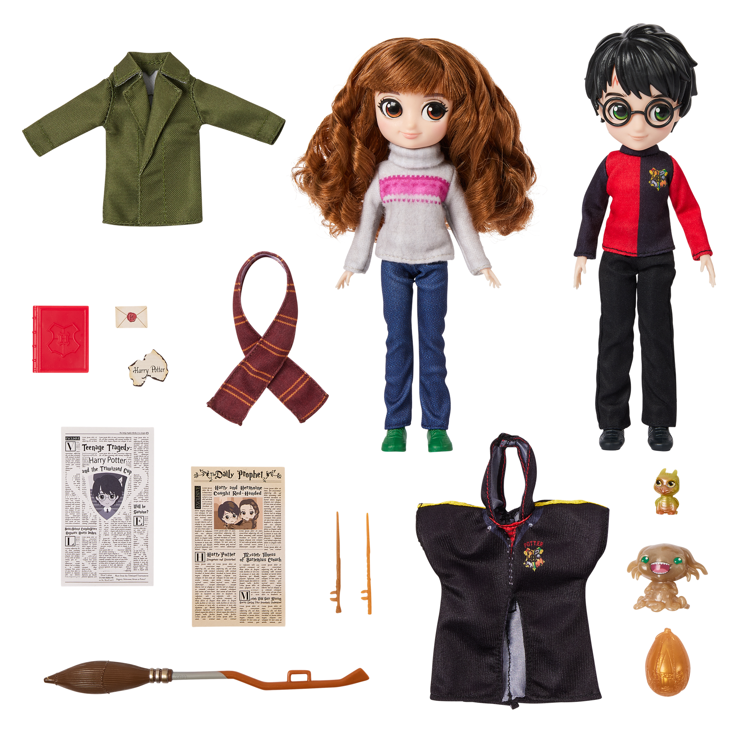 Wizarding World Harry Potter 8 inch Harry Potter Hermione Granger Dolls Accessories Gift Set over 20 Pieces Kids Toys for Ages 6 and up Spin Master