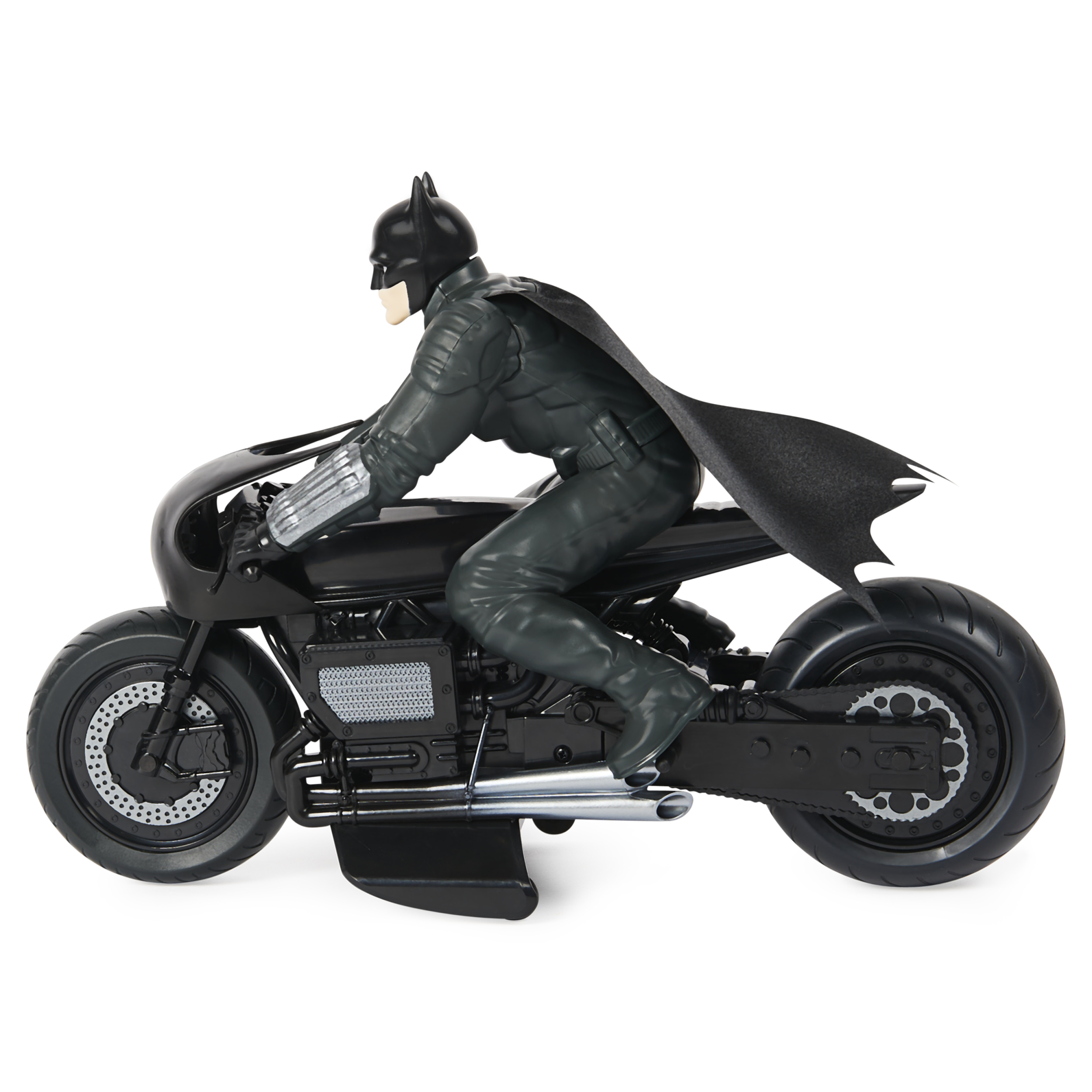 DC Comics The Batman Batcycle RC with Batman Rider Action Figure Official Batman Movie Styling Kids Toys for Boys and Girls Ages 4 and Up Spin Master