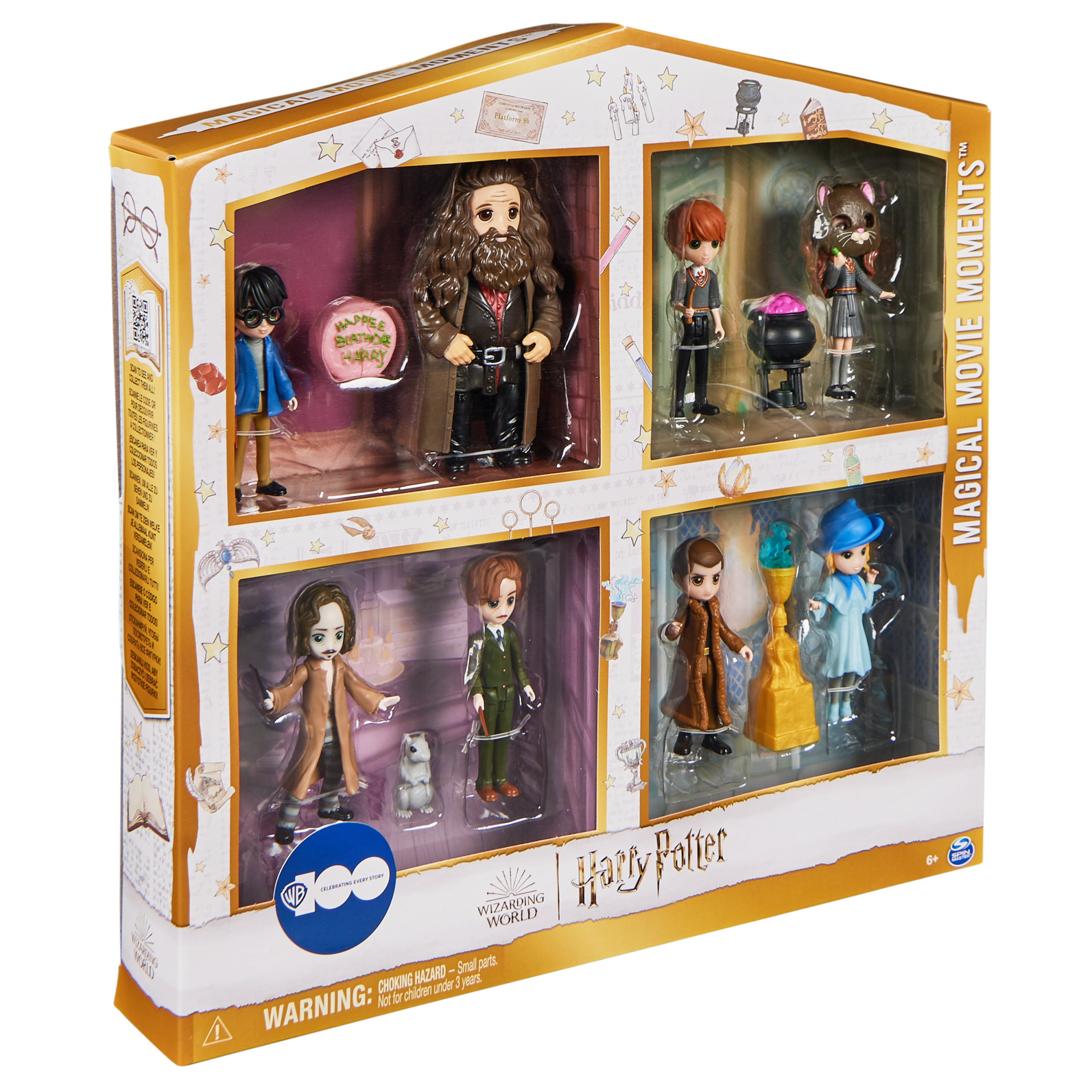 Wizarding World Harry Potter Magical Minis WB 100th Anniversary Movie Moments Gift Set 8 Figures 5 Doll Accessories Kids Toys for Ages 6 and up Spin Master