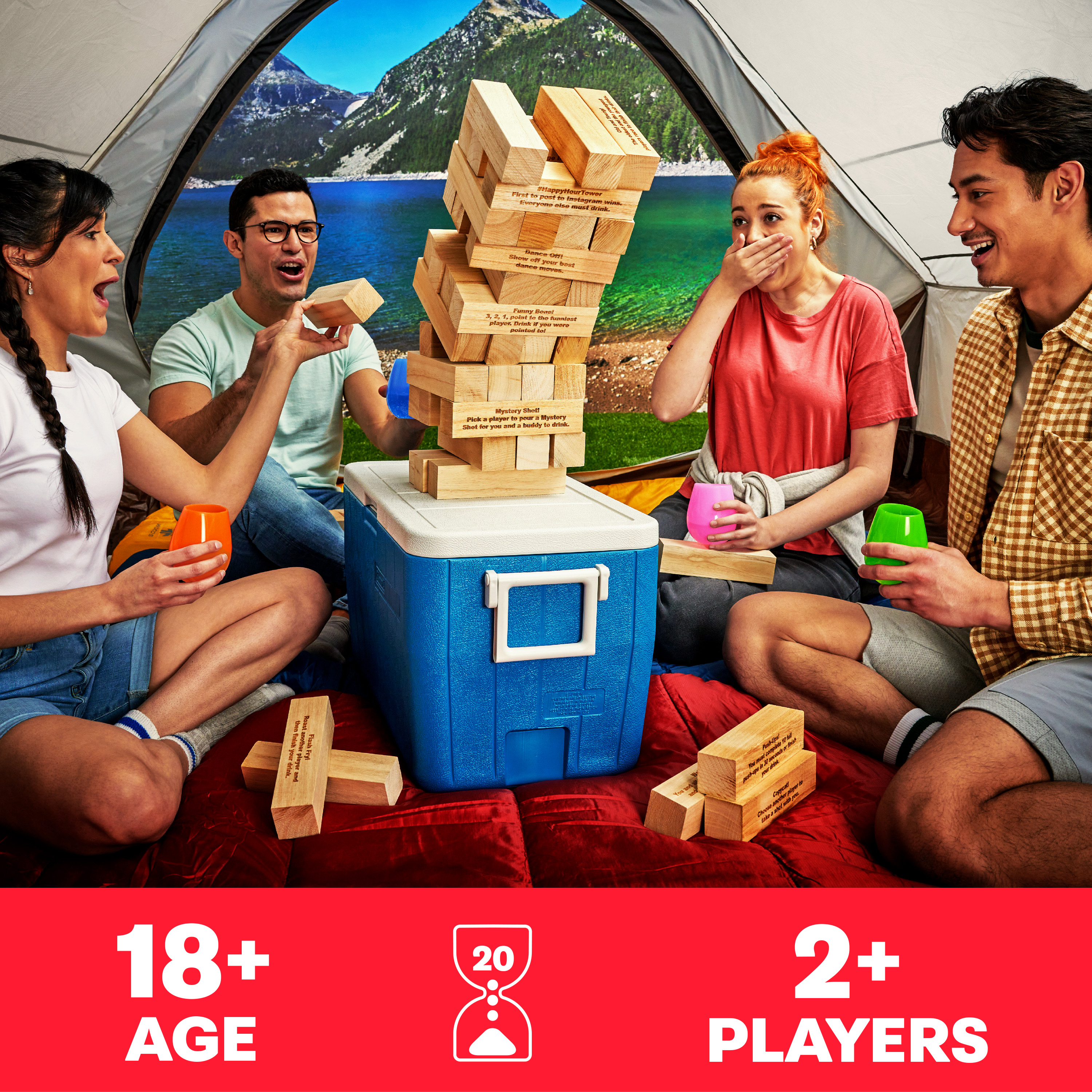 Spin Master Games, Happy Hour Tower, Giant Jumbling Wooden Blocks 