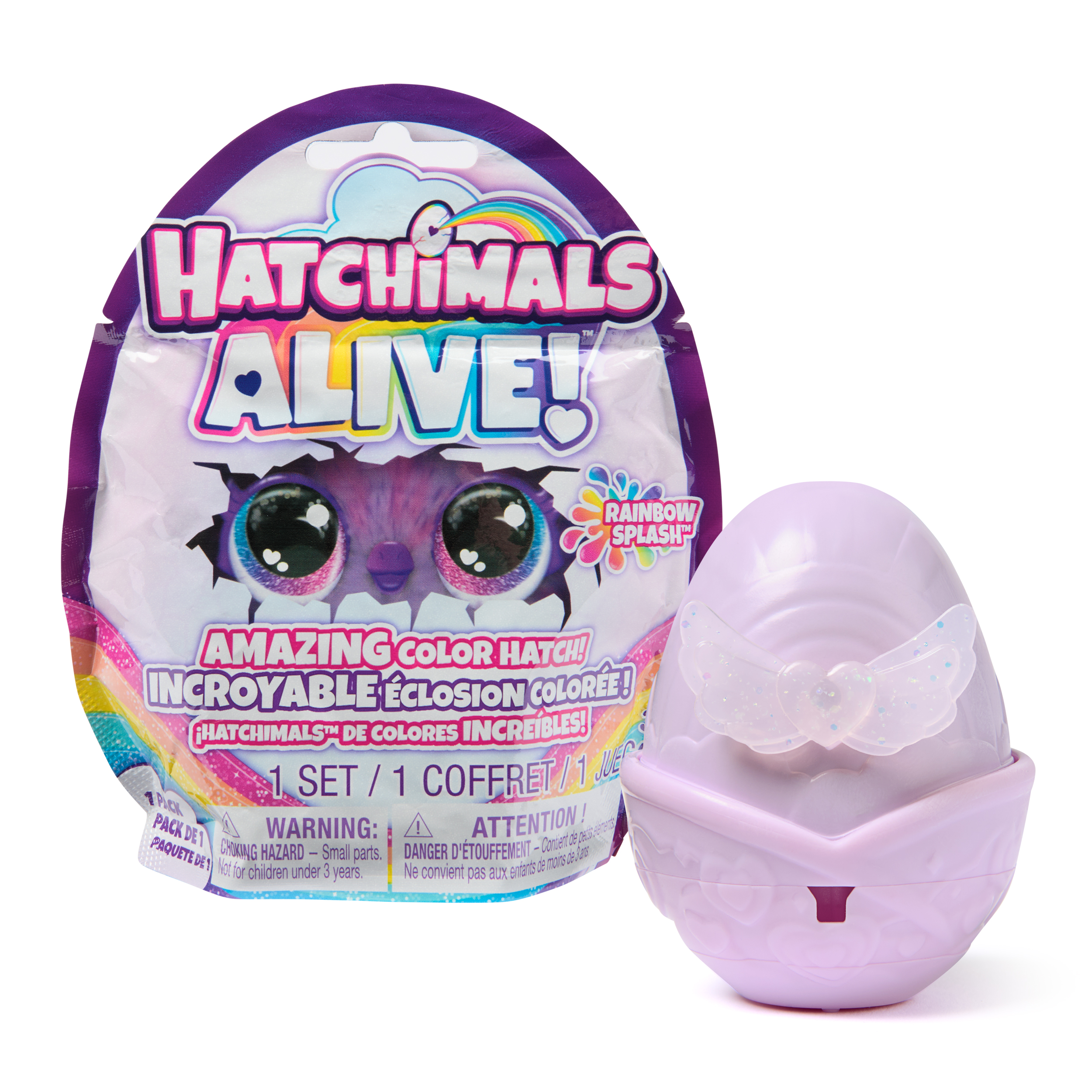 Hatchimals Alive Rainbow Splash 1 Pack Blind Box Surprise Toy Style May Vary Color Reveal Egg Kids Toys for Girls Boys Ages 3 Spin Master