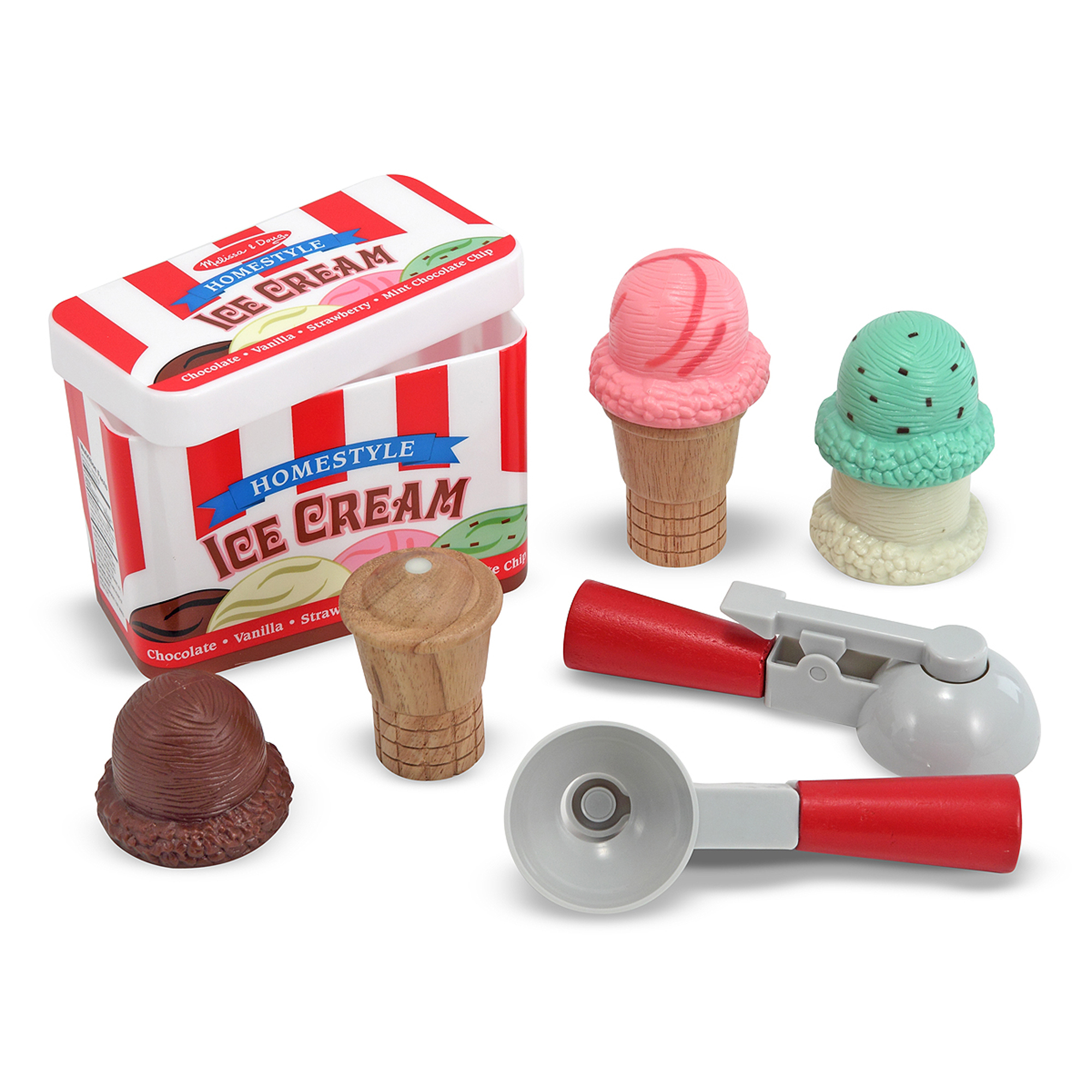 Melissa Doug Scoop and Stack Ice Cream Cone Wooden Magnetic Pretend Play Food Set Preschool Toy FSC Certified Spin Master