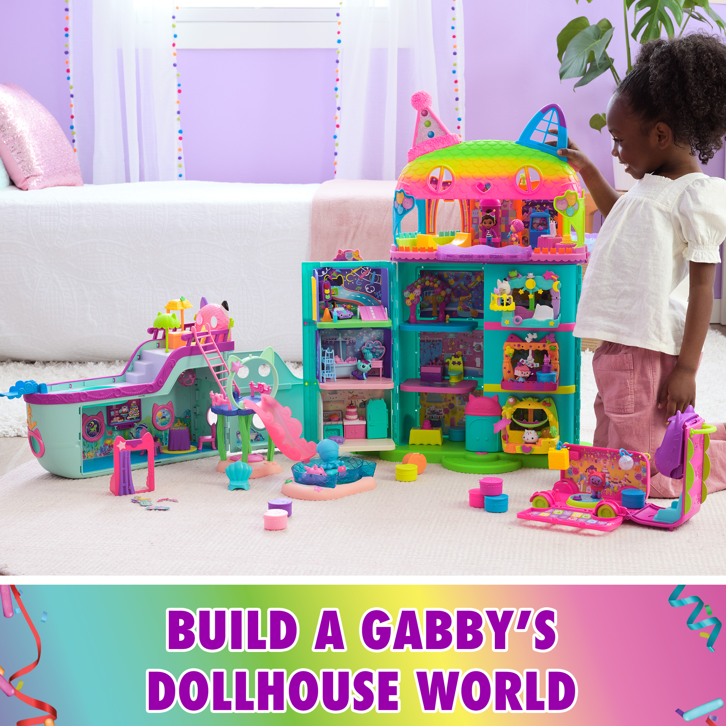 Gabby's Dollhouse Bundle - All 3 Rooms & outlets Playsets