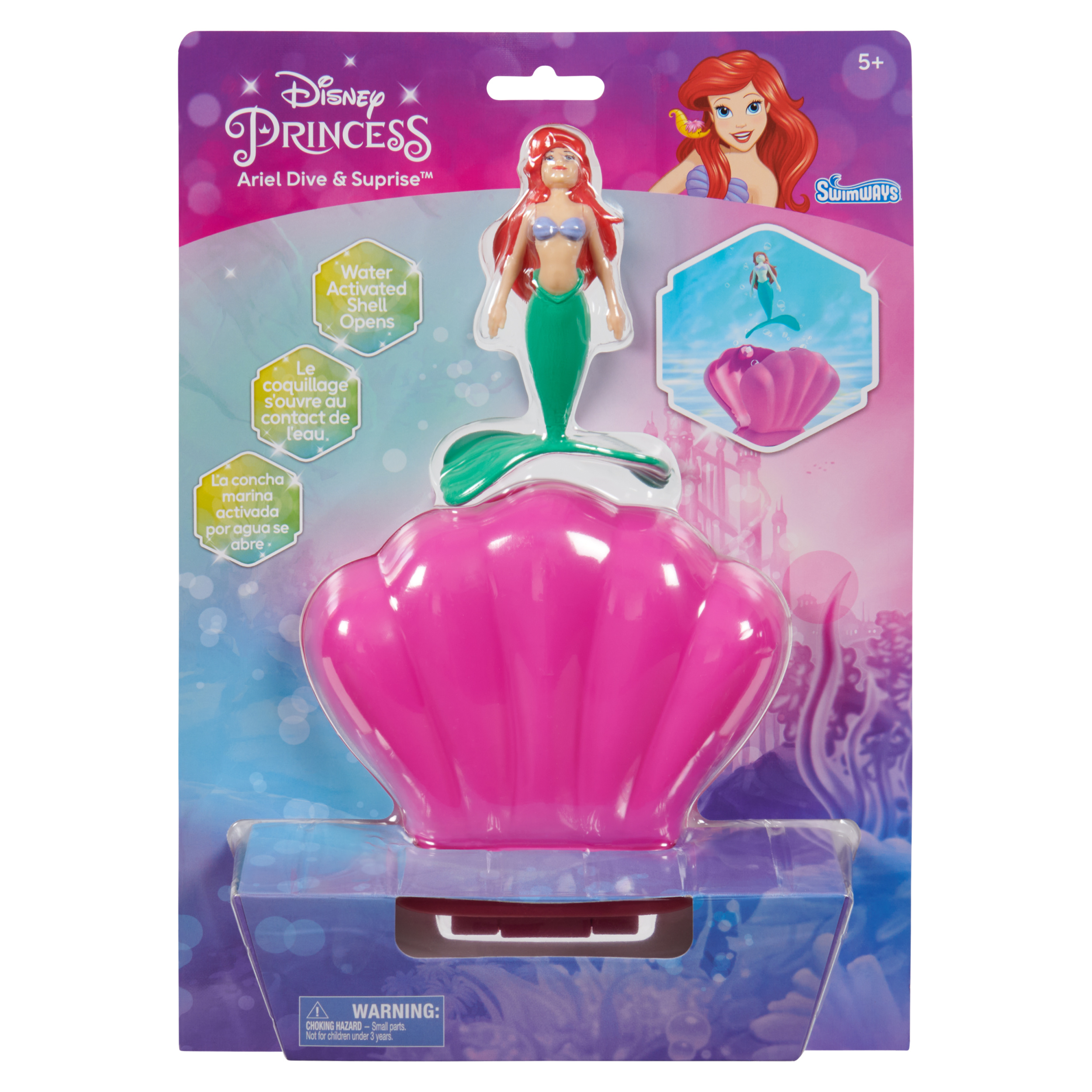 Swimways Disney Princess Ariel Dive N Surprise Swimming Pool Accessories Kids Pool Toys Little Mermaid Party Supplies Water Toys for Kids Aged 5 Up Spin Master