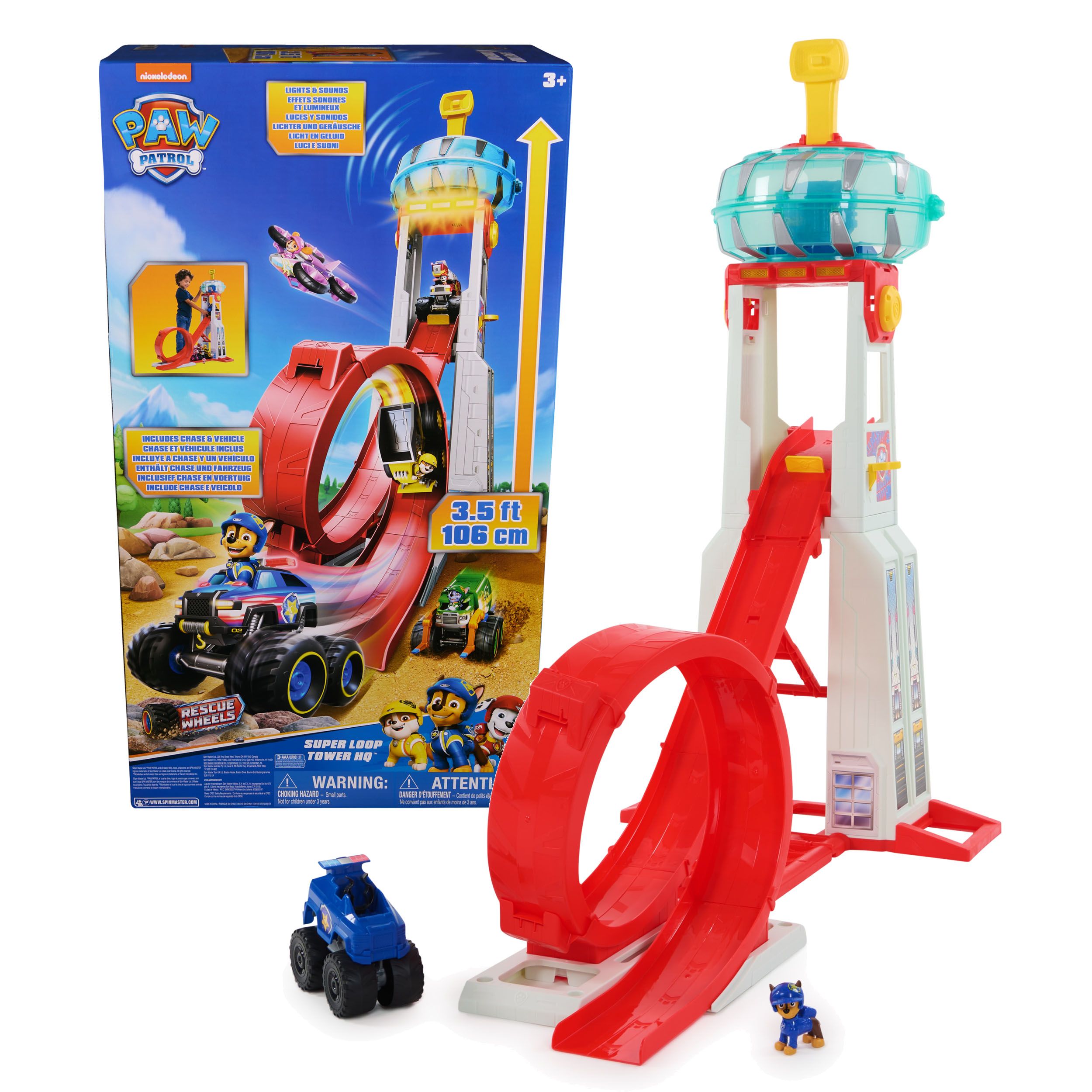 PAW Patrol Rescue Wheels Super Loop Tower HQ Playset Spin Master