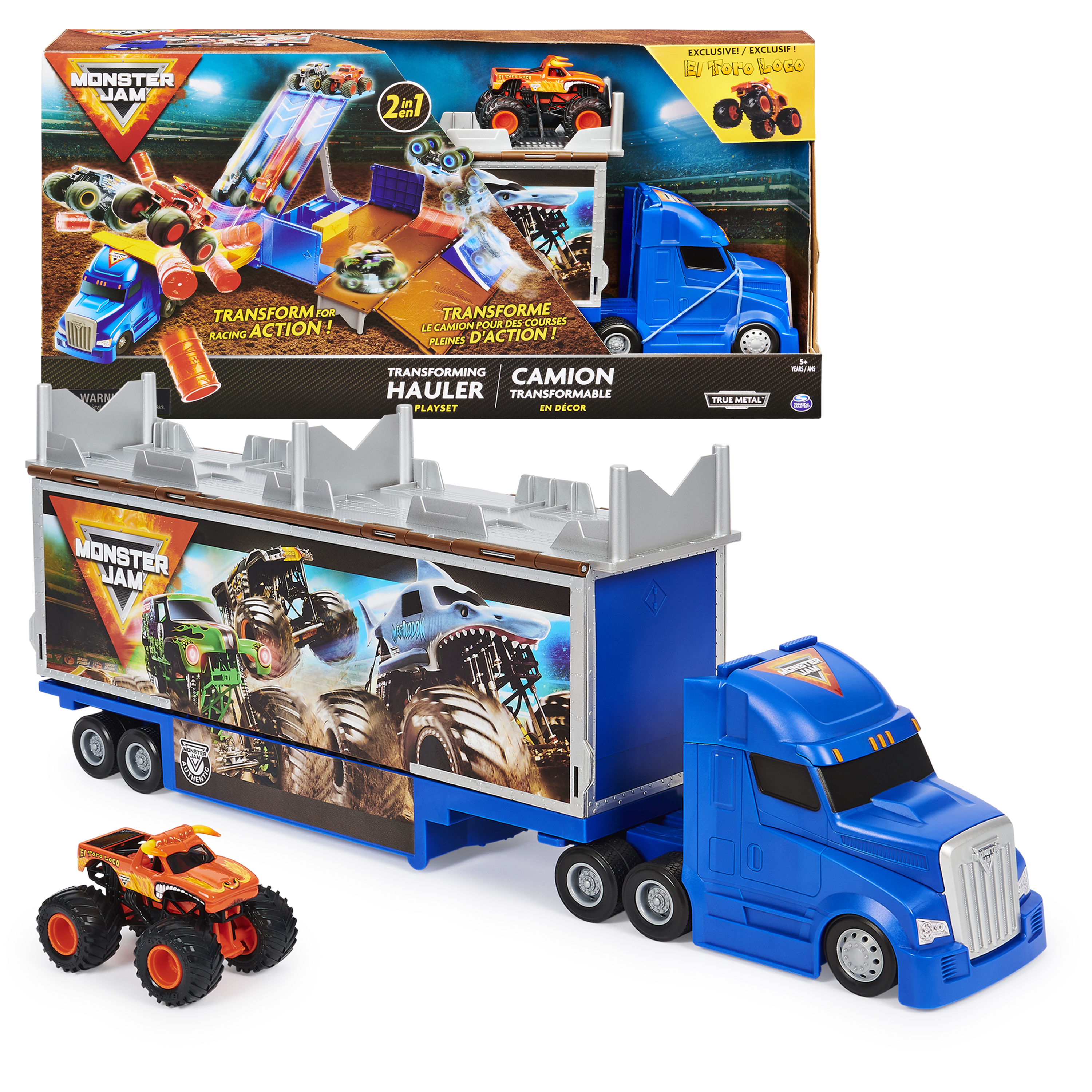 Monster Jam, 2-in-1 Transforming Hauler Playset | Spin Master