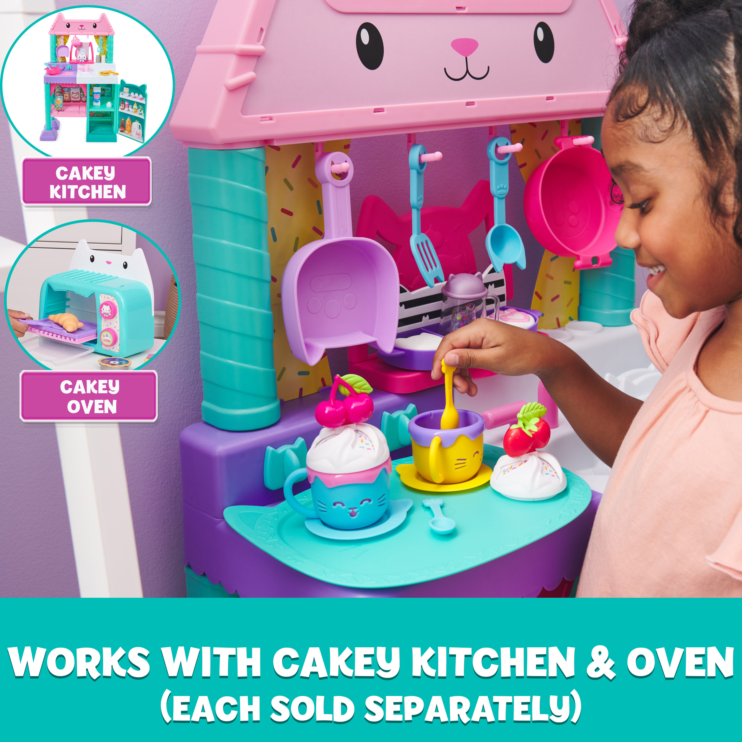 Gabby's Dollhouse, Sprinkle Party Sweet Treat Set, Pretend Play Kitchen Hot  Cocoa Party Set with Fruit & Sprinkles, Kids Toys for Girls and Boys 3+ |  Spin Master