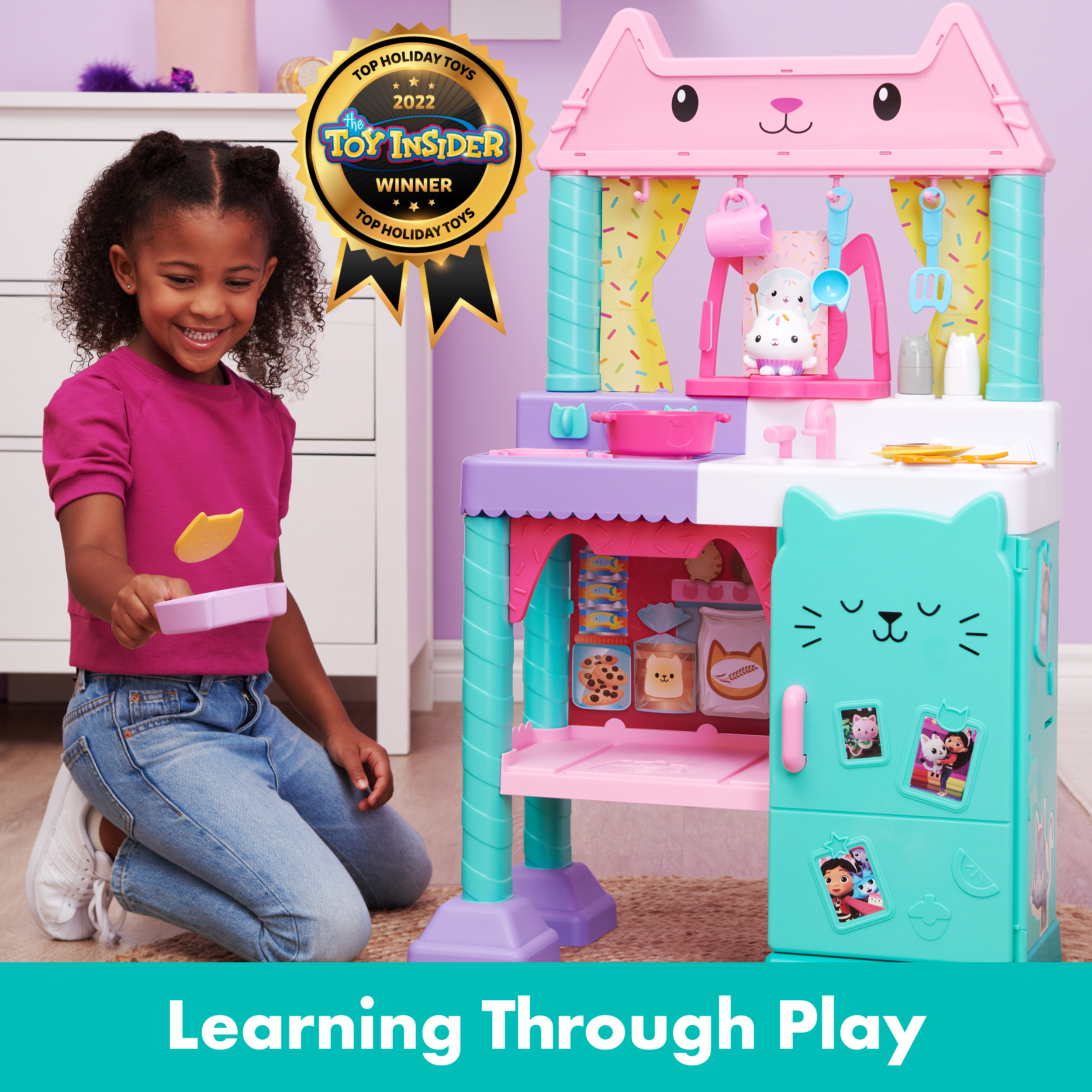 Gabby s Dollhouse Cakey Kitchen Set for Kids with Play Kitchen Accessories Play Food Sounds Music and Kids Toys for Girls and Boys Ages 3 and up Spin Master