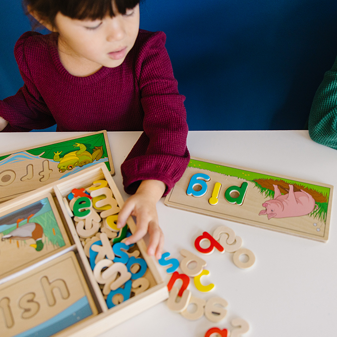 Melissa Doug See Spell Wooden Educational Language Learning Toy With Letters Puzzle Boards Spin Master