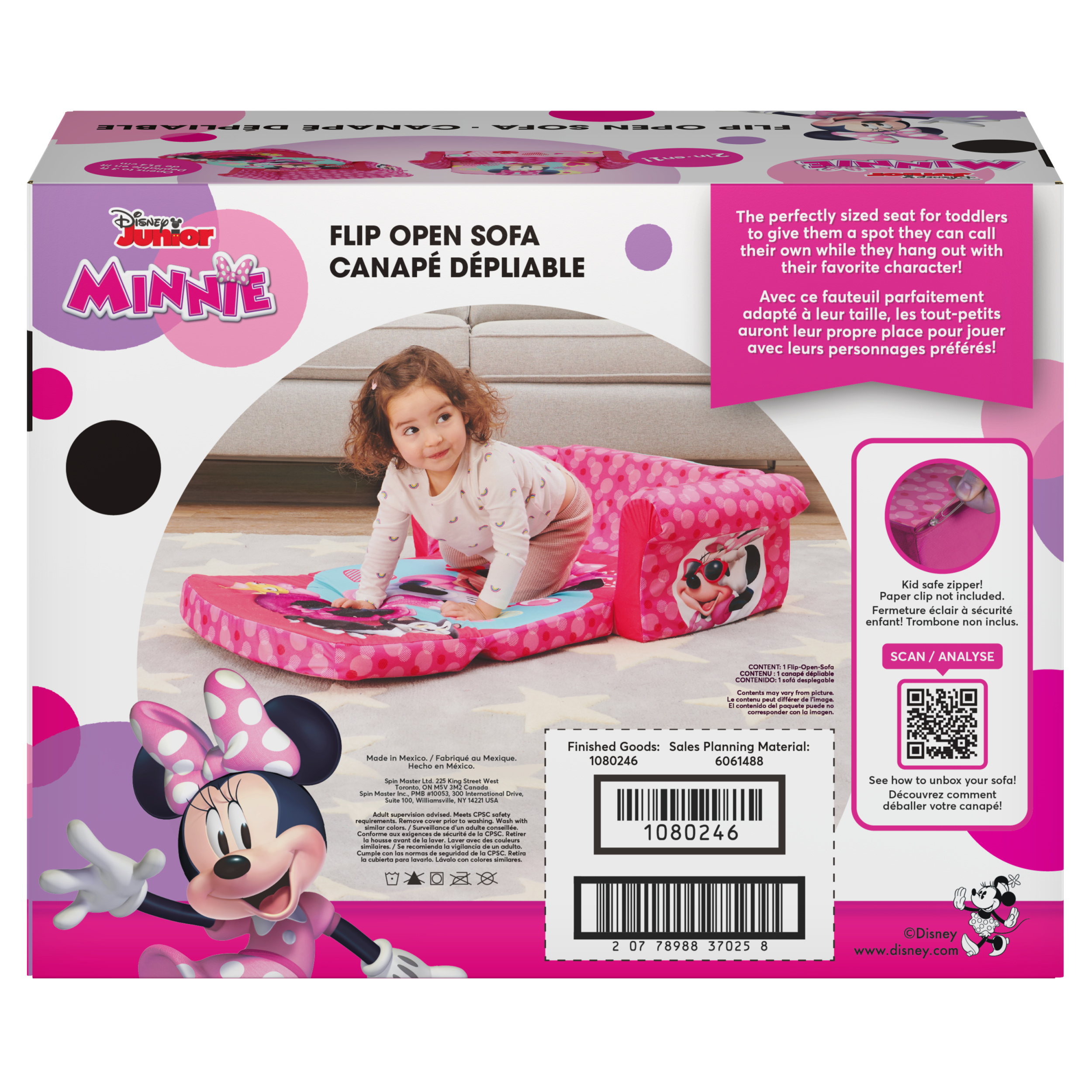 Marshmallow Furniture Minnie Mouse 2 in 1 Flip Open Foam Sofa Spin Master