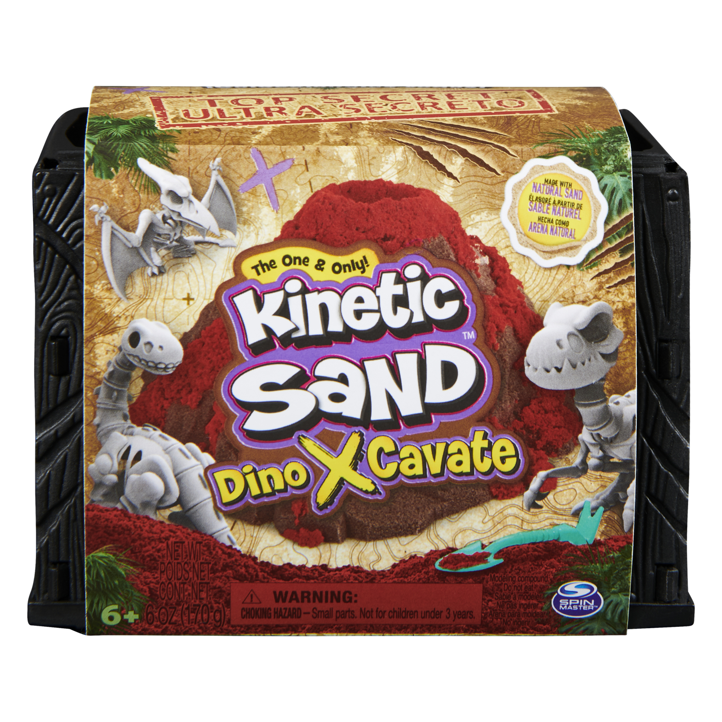 Kinetic Sand Dino XCavate Made with Natural Sand Play Sand Sensory Toys for Kids Ages 6 and Up Spin Master